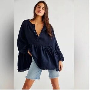 Free People Keep it Cool Henley Blouse